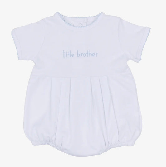 Little Brother Embroidered Short Sleeve Bubble