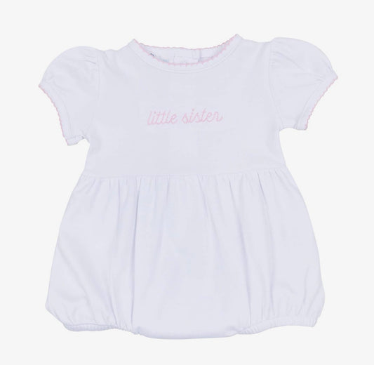 Little Sister Embroidered Short Sleeve Bubble