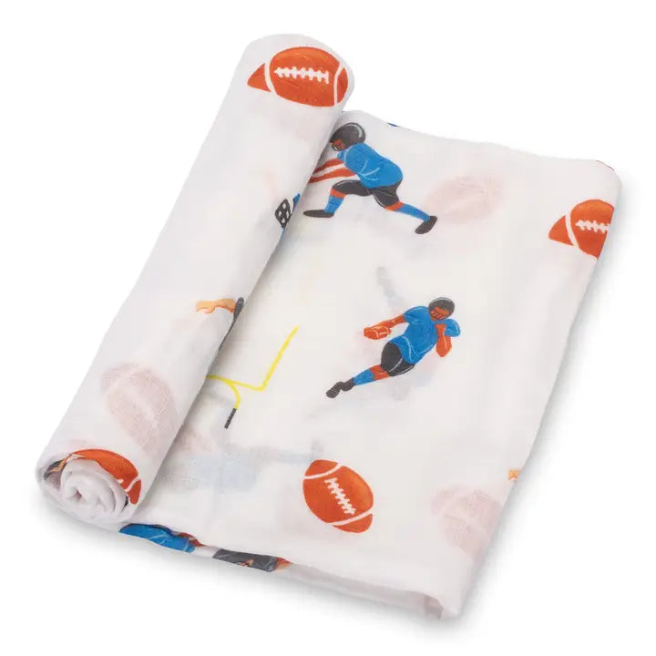 Muslin Swaddle Blanket - Football