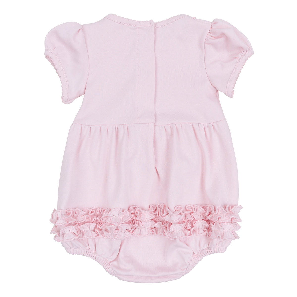 Tiny Tailgater Hand-Embroidered Ruffle Bubble - Pink